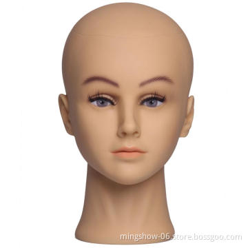Fashionable Bald Mannequin Head For Wigs Making Hats Display Cosmetology Manikin Head For Makeup Practice Wig Stand